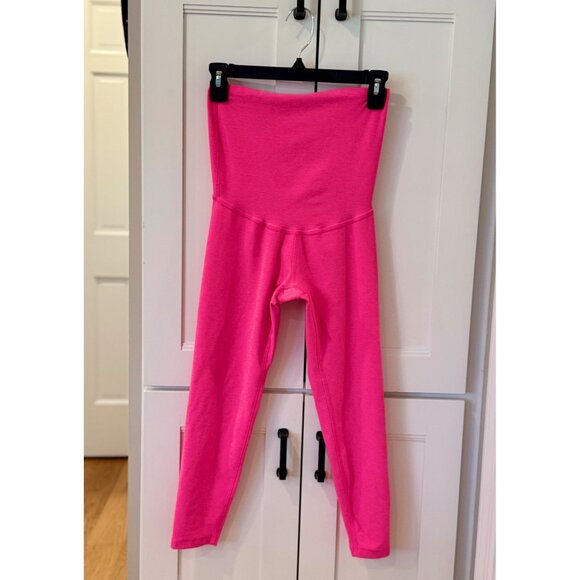 Beyond Yoga Maternity Leggings Hot Bright Pink Beyond the Bump Size Small Yoga - Picture 1 of 7